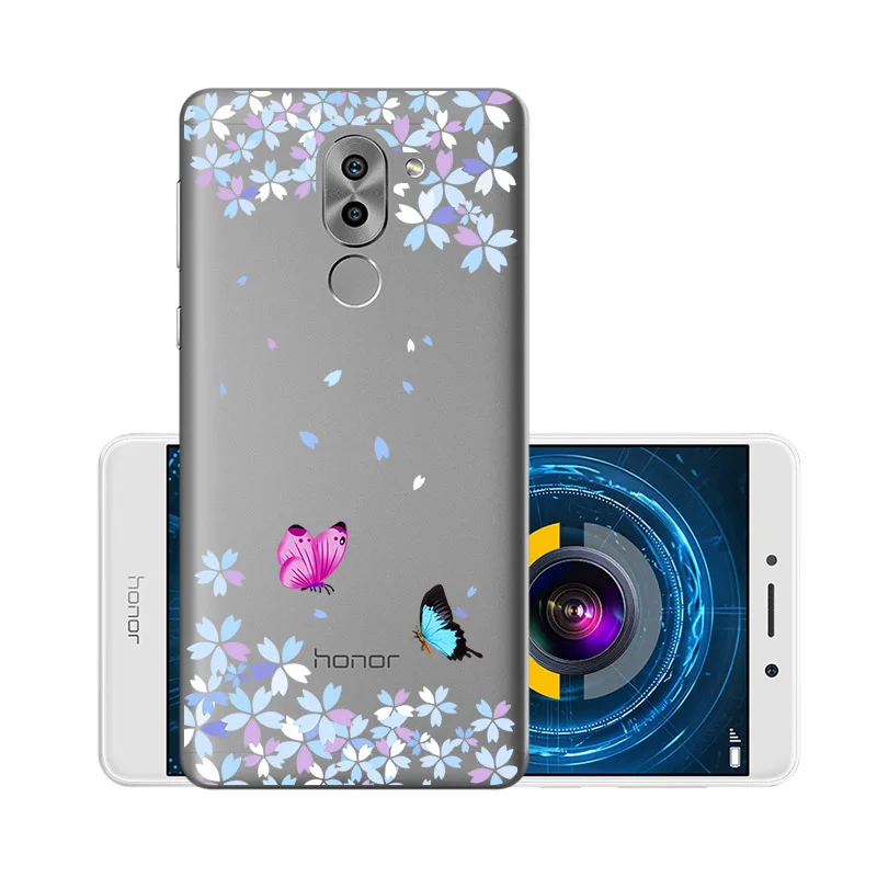 W001 Мягкий чехол из ТПУ, чехлы для huawei Honor 6X, силиконовый прозрачный чехол для huawei GR5, BLL-L21 BLN-AL10 Honor6X mate 9 Lite - Цвет: W001