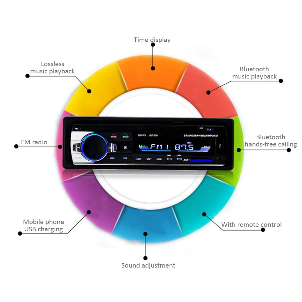Универсальный Автомобильный MP3 плеер 12 В AUX USB автомобильный Bluetooth fm радио