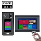 Беспроводной видеодомофон, 7 дюймов, Wi-Fi, домофон, камера 1080P, 500 отпечатков пальцев, 500, распознавание лица, разблокировка