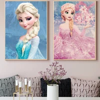 disney princess cartoon posters and prints canvas painting wall art pictures for kids room home decoration cuadros children gift