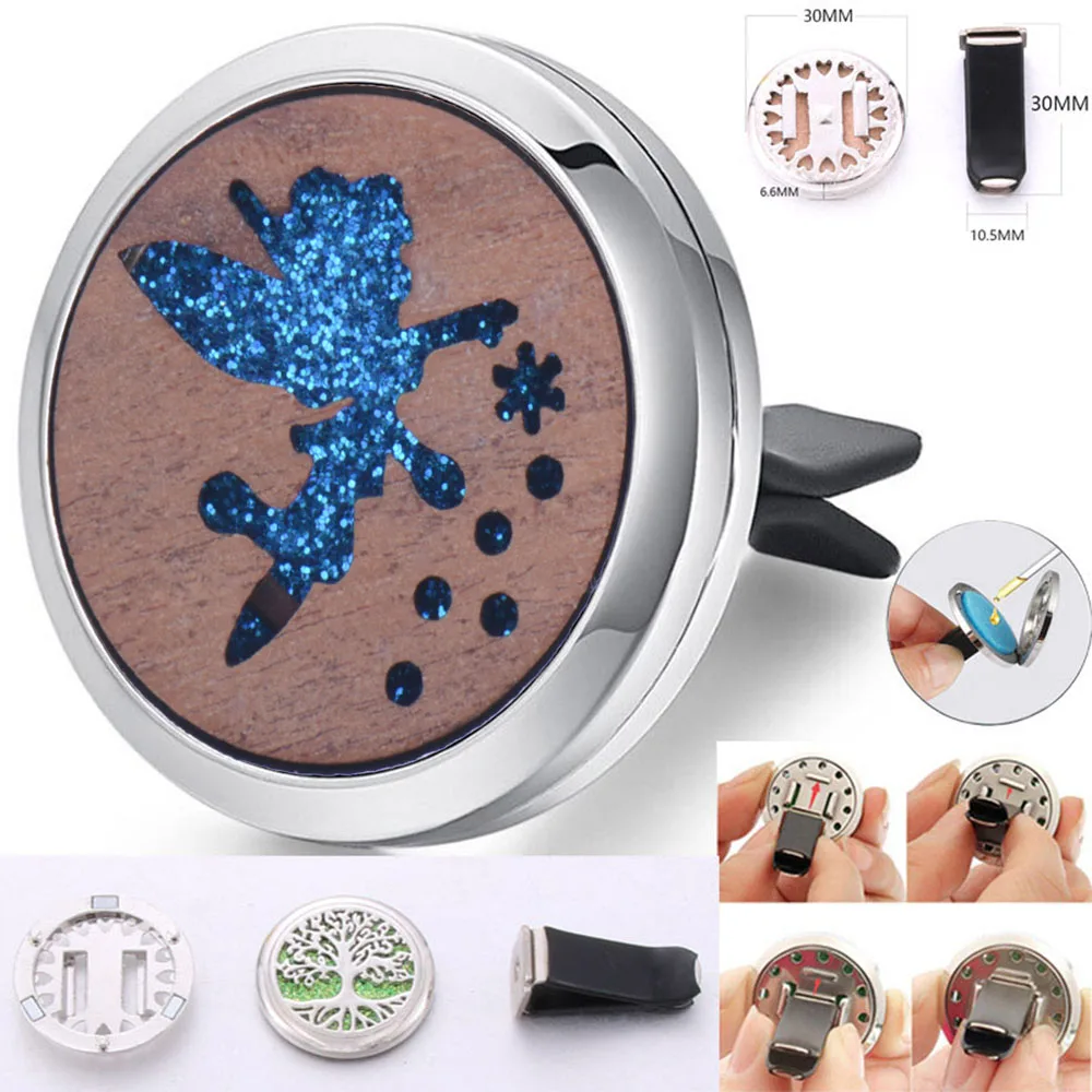 

Flower Fairy Aromatherapy Jewelry Car Perfume Diffuser Stainless Steel Vent Freshener Car Essential Oil Diffuser Necklace Locket