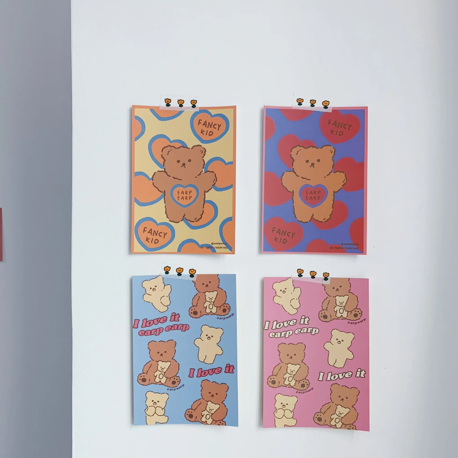 Ins мультфильм Медведь Милая открытка поздравительная многофункциональная