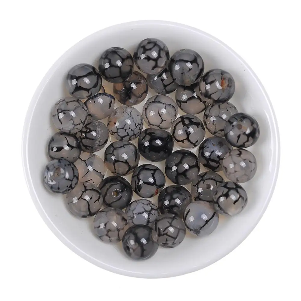 Оптовая продажа натуральные каменные бусины ювелирные изделия делая черно белую