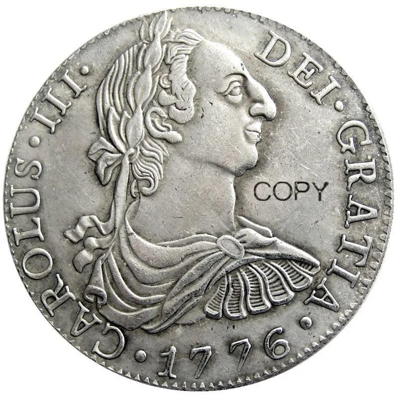 Silver Plated Copy Coins - Spain 1776 CAROLUS III DEI GRATIA 8 Reales
