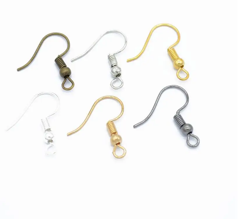 

100pcs silver /bronze /gold color Ball & Spring Earring Hooks Findings V101