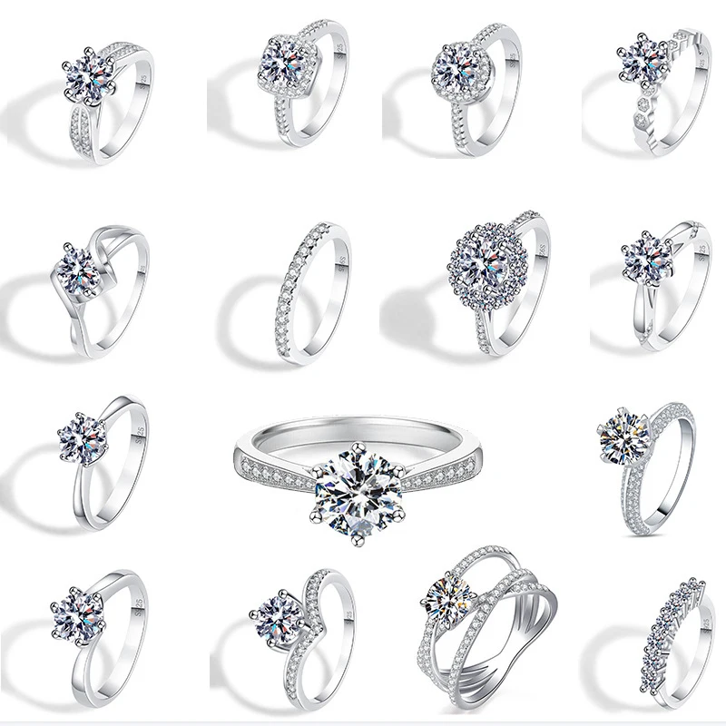 

s925 Sterling Silver Moissanite Ring For Women Top Quality Factory Ladies Engagement Wedding Rings Fine Jewelry Whole Sale