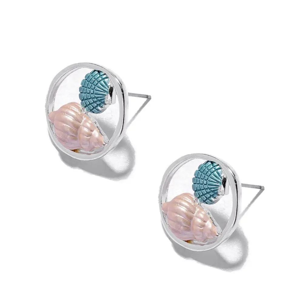 Женские свадебные серьги гвоздики Cring Coco модные роскошные в форме ракушки