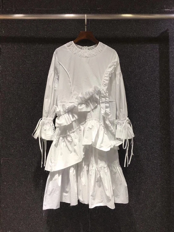 

Женское кружевное плиссированное платье, однотонное плиссированное платье с круглым вырезом и кружевными манжетами, модель 2021, 701