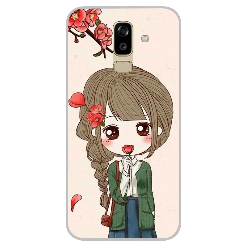 fashion cartoon cute girl Matte Silicone Cases For Samsung galaxy J3 J5 J7 A3 A5 A7 2016 2017 TPU Phone Case back Cover |
