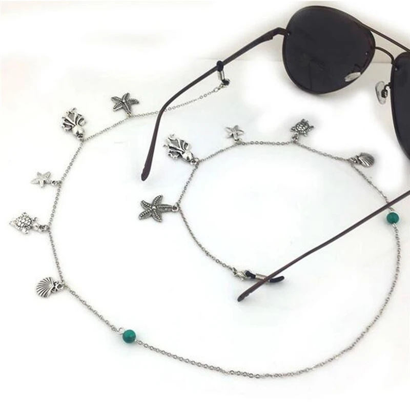 

Imixlot Creative Retro Metal Starfish Shell Tassel Eyeglass Chain Women Fashion Ocean Style Non-Slip Eyewear Lanyard Accessories