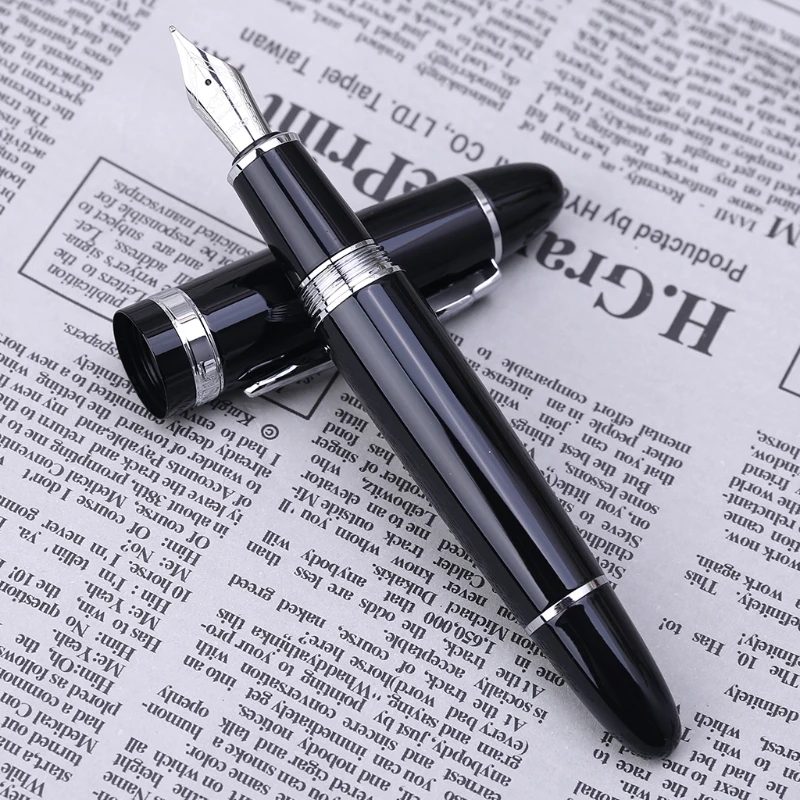 Новая Черно серебряная перьевая ручка Jinhao 159 Толстая W15|jinhao black|fountain pennib fountain pen |