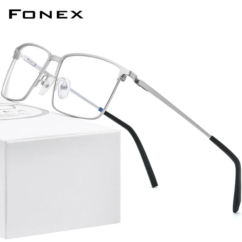

FONEX Оправа Мужская металлическая для очков от близорукости, без винтов
