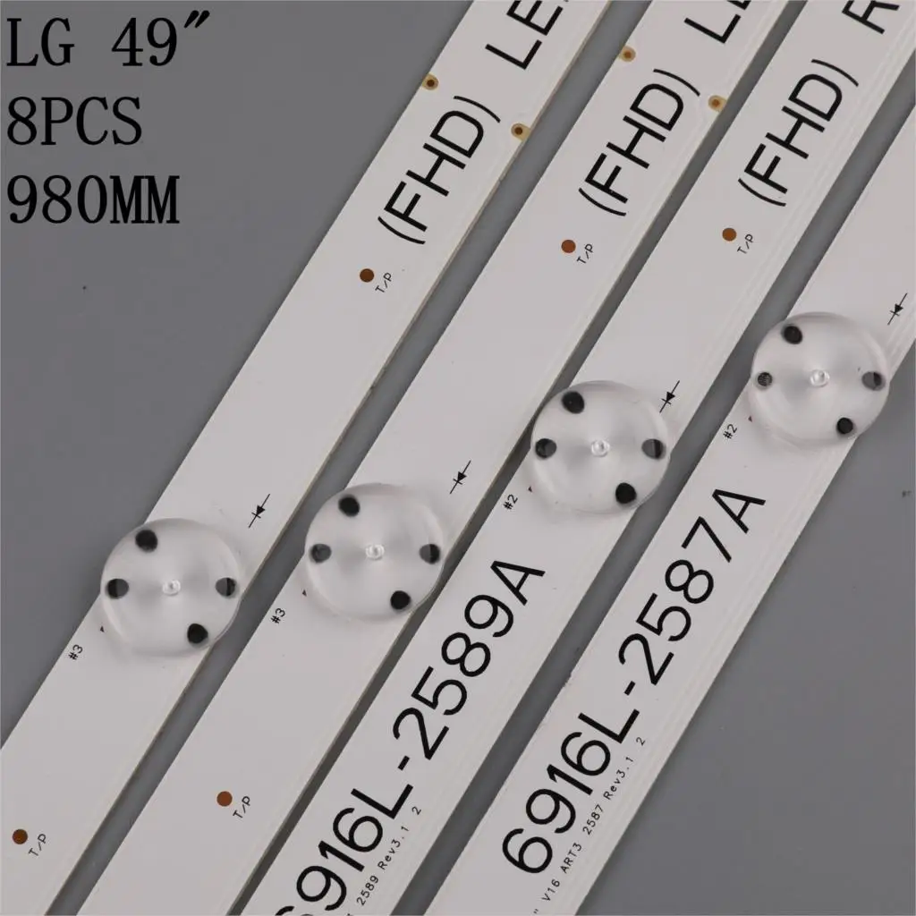 NEW 8 PCS/set LED backlight strip bar for 6916L-2586A 6916L-2587A 6916L-2588A 6916L-2589A LC490DUE FJ M1 49LH604V LC490DUE (FJ)