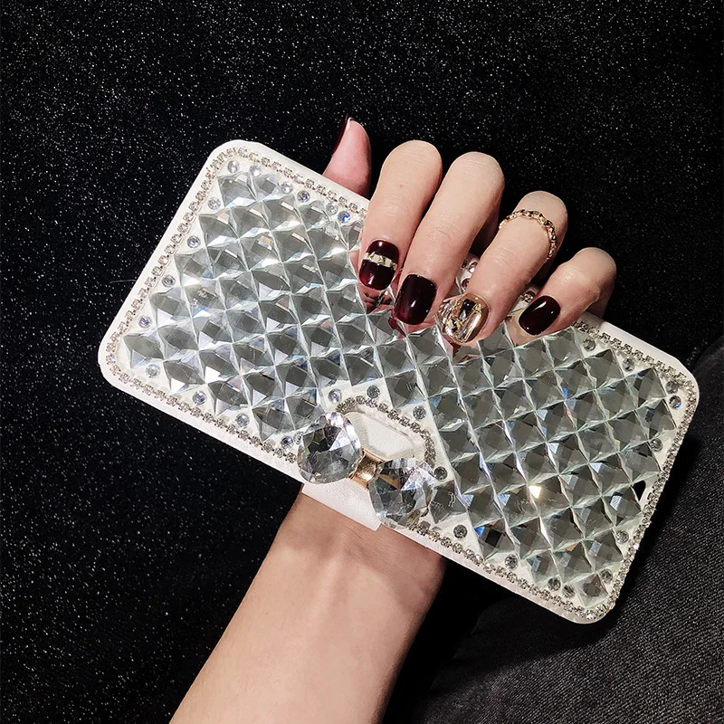 

Luxury Glitter Diamond Rhinestone Phone Case For iPhone 14 13 12 11 Pro Max X Xs XR 7 8 Plus SE2 Card Package Flip Leather Cover