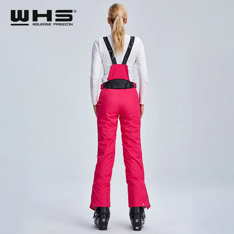 WHS женские лыжные брюки уличные теплые хлопковые брюки зимние водонепроницаемые, ветрозащитные и дышащие спортивные модные