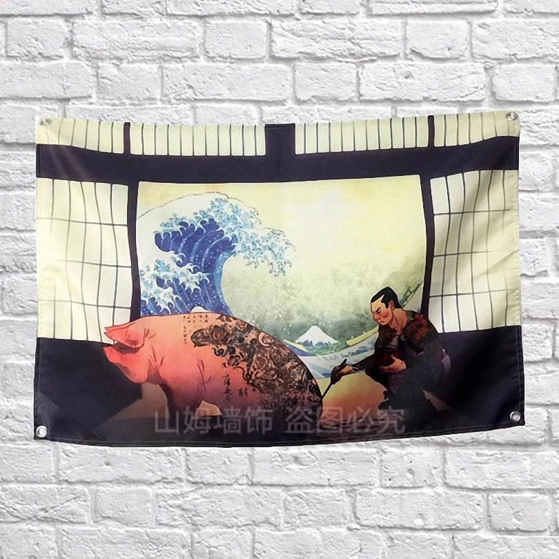 

Japanese Ukiyo-e Poster Banners Dormitory bedroom living room classroom Wall Decoration Hanging Art Waterproof Cloth Flags