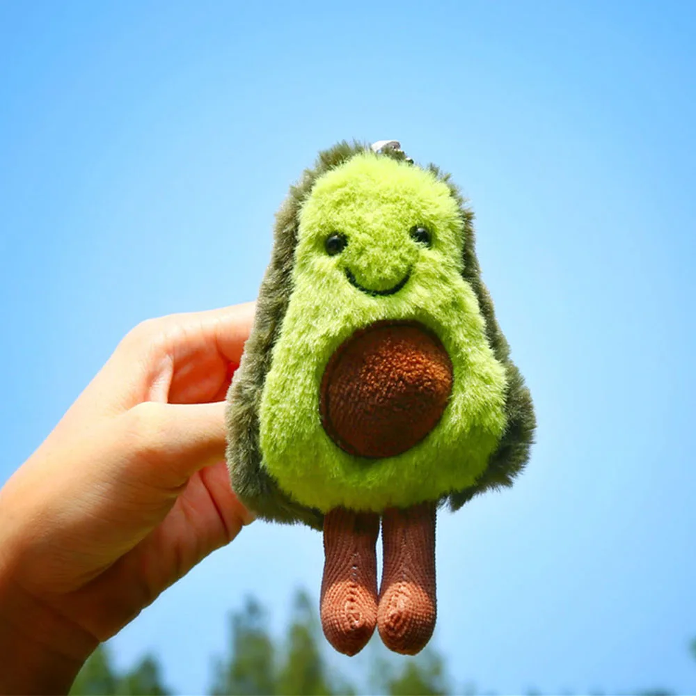 Брелок для ключей с авокадо 1 шт. плюшевая игрушка в виде фруктов милый мультяшный