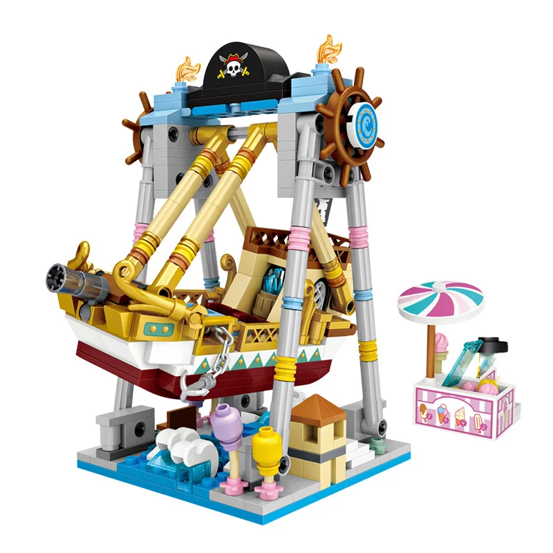 2020 Новый LOZ Феррис карусель пиратский корабль колесо обозрения клип машина куклы