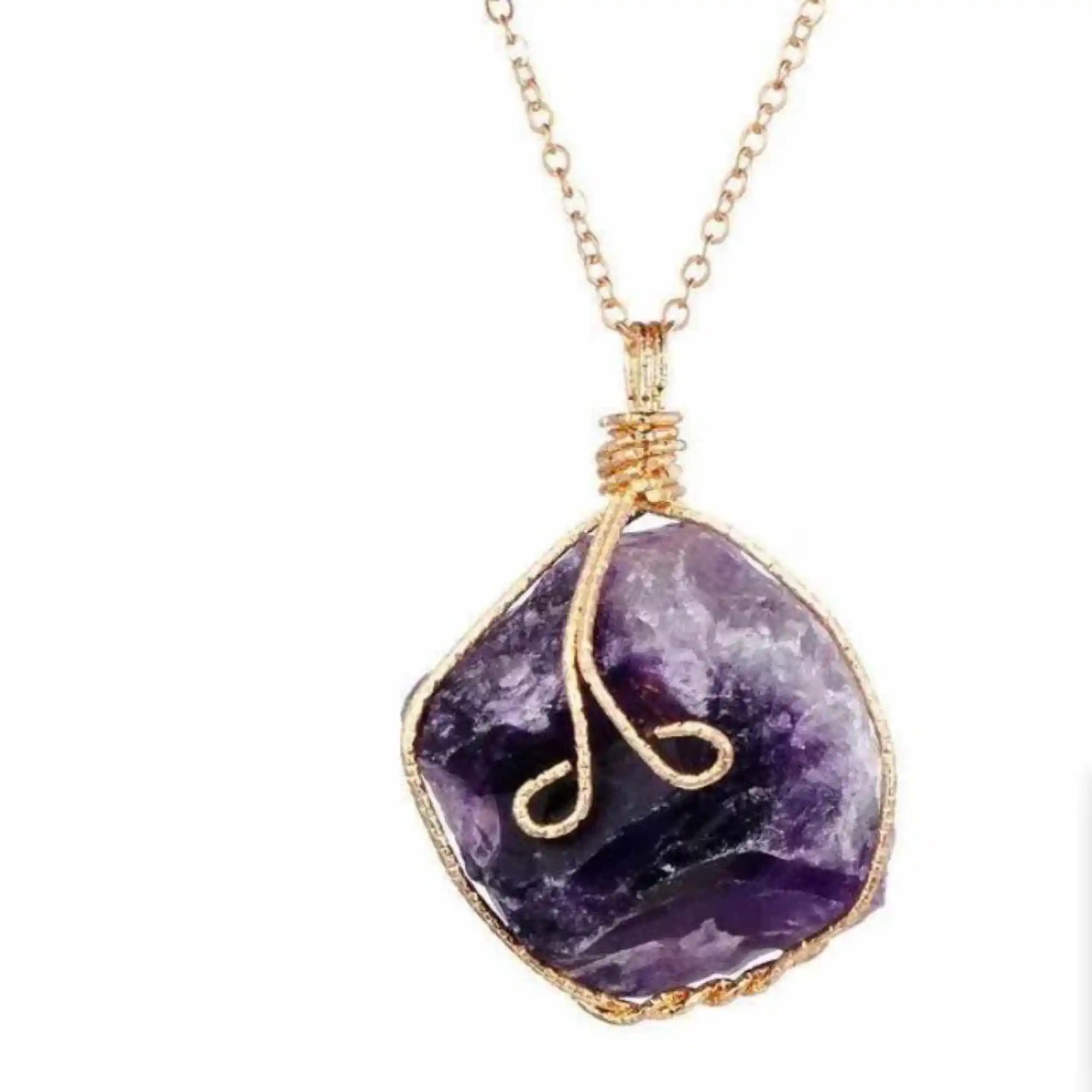 

Natural purple spar raw gemstone pendant gold necklace gift Calming Beaded Spirituality Lucky Mental Cuff Easter Glowing
