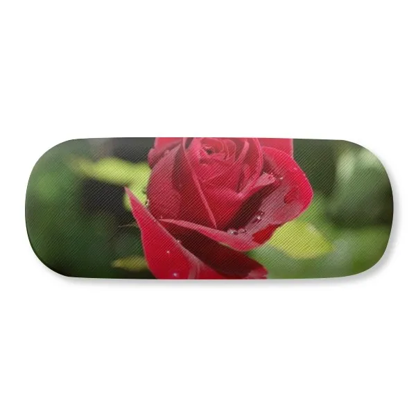 

Dark Red Roses Flowers Glasses Case Eyeglasses Clam Shell Holder Storage Box
