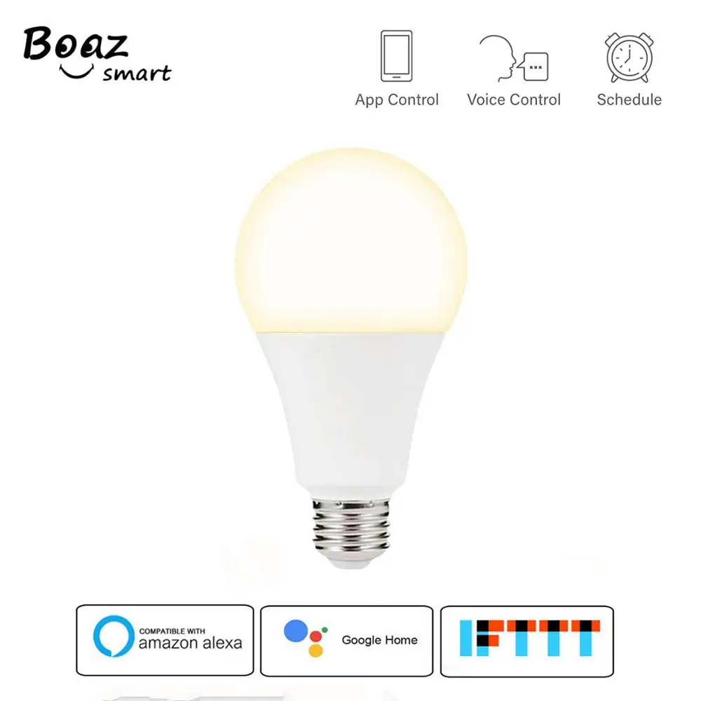 E27 Smart Wifi светодиодный светильник с регулируемой яркостью, изменяющий цвет, голосовое управление от Alexa Google Home Tuya Smartlife wifi A19 лампа для гостиной/спальни