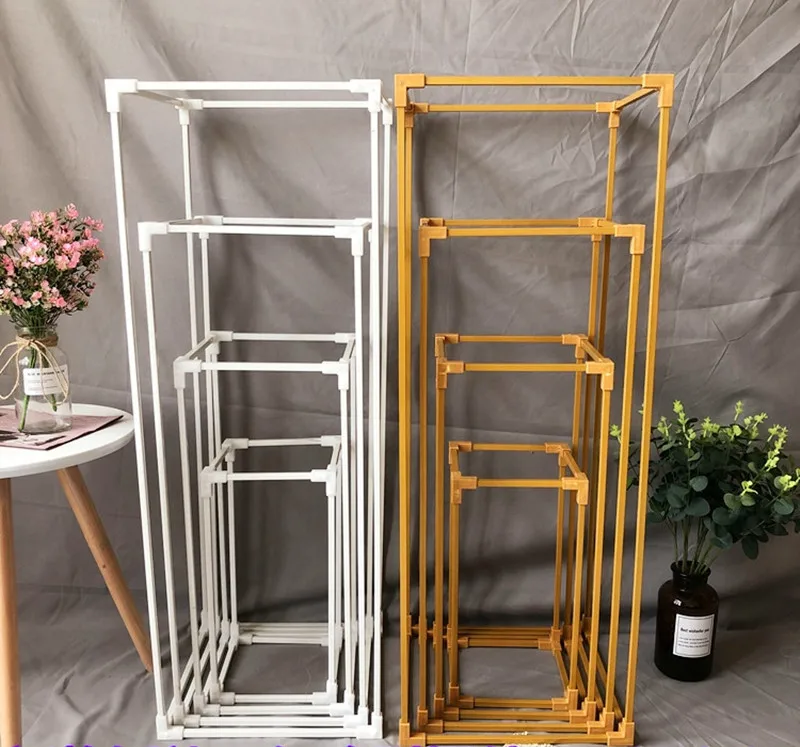 Ironwork-dispositivo floral geom&eacute;trico de carretera, caja de accesorios de boda, adornos, mesa de dise&ntilde;o floral, rectangular, gu&iacute;a de carretera-3