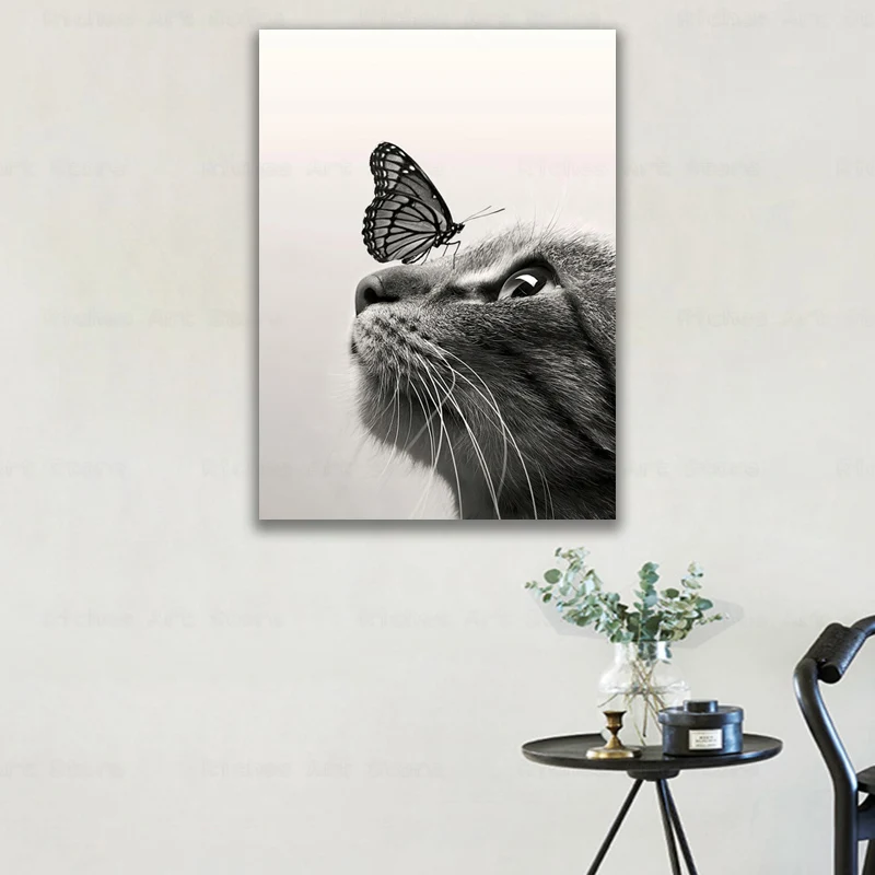 

Cat Animal Portrait Canvas Painting Canvas Wall Modern Art Deco Posters and Prints Wall Pictures Living Room Home Decoration