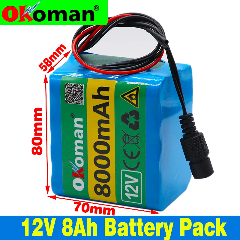 Okoman аккумуляторная батарея высокой мощности 8 Ач 18650 перезаряжаемая стандартная