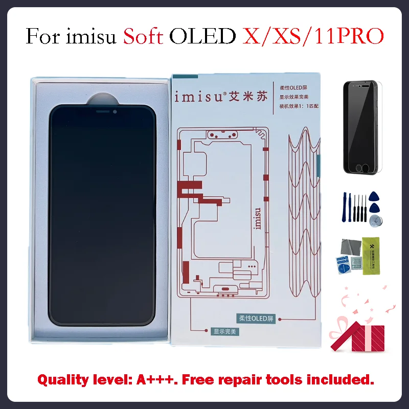 imisu Soft OLED For iPhone X Xs 11pro LCD Display Touch Screen Digitizer Assembly Tested No Dead Pixel Replacement LCD x 11 pro