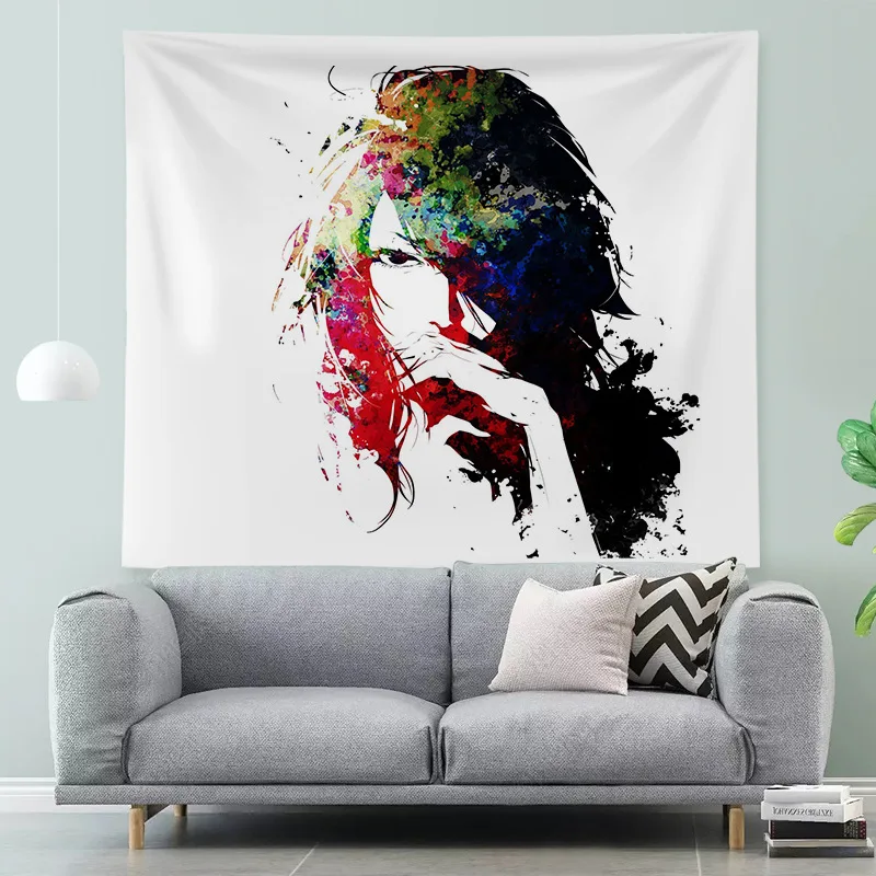 

Cartoon girl ins hanging cloth background cloth bedroom dormitory decorative tapestry home decoration cloth 150*130cm