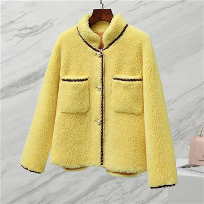 Модные Новые короткие женские пальто из овечьей шерсти 2020 осень зима Корейская