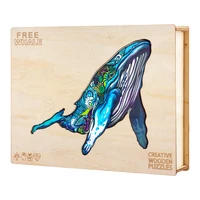 unique wooden puzzles whale puzzle board set toys wooden jigsaw puzzle for adults kids interactive educational games diy gifts