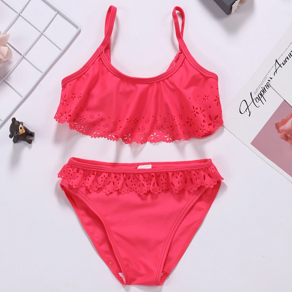 Коллекция года, костюмы Бикини для девочек летние купальные костюмы из двух предметов для детей возрастом от 6 до 15 лет модные купальные костюмы для девочек, спортивные Купальники для маленьких девочек, CZ984