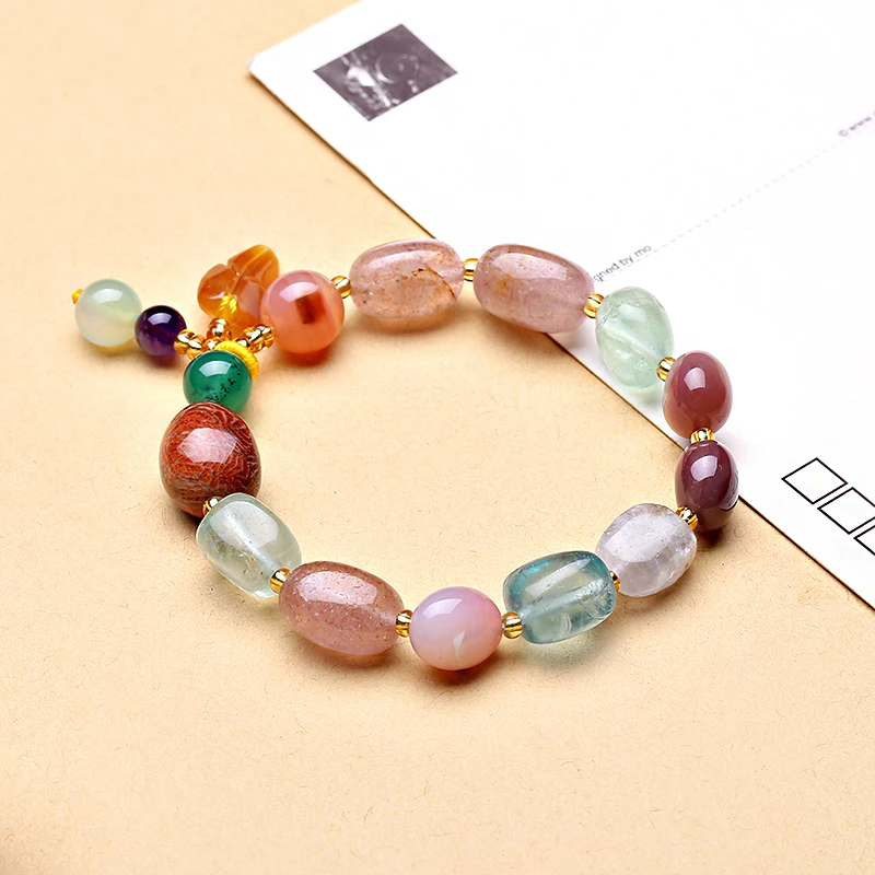 Оптовая продажа с фабрики натуральный яркий браслет камнями для женщин