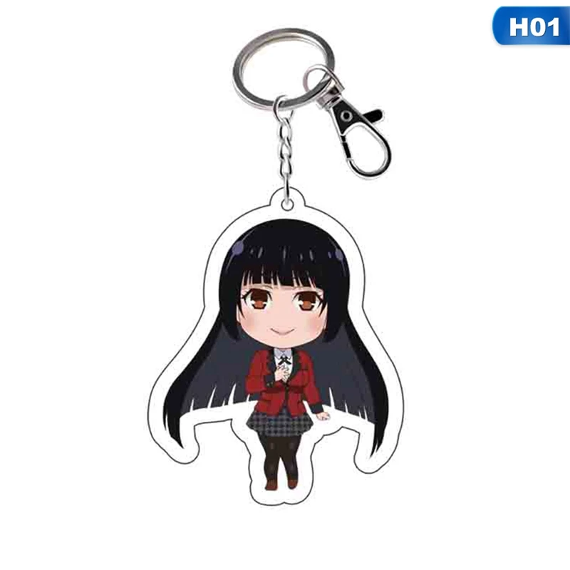 

New Cartoon Anime Kakegurui Keychain Acrylic Key Ring Animation Action Figure Pendants Collection Gift Key Chains