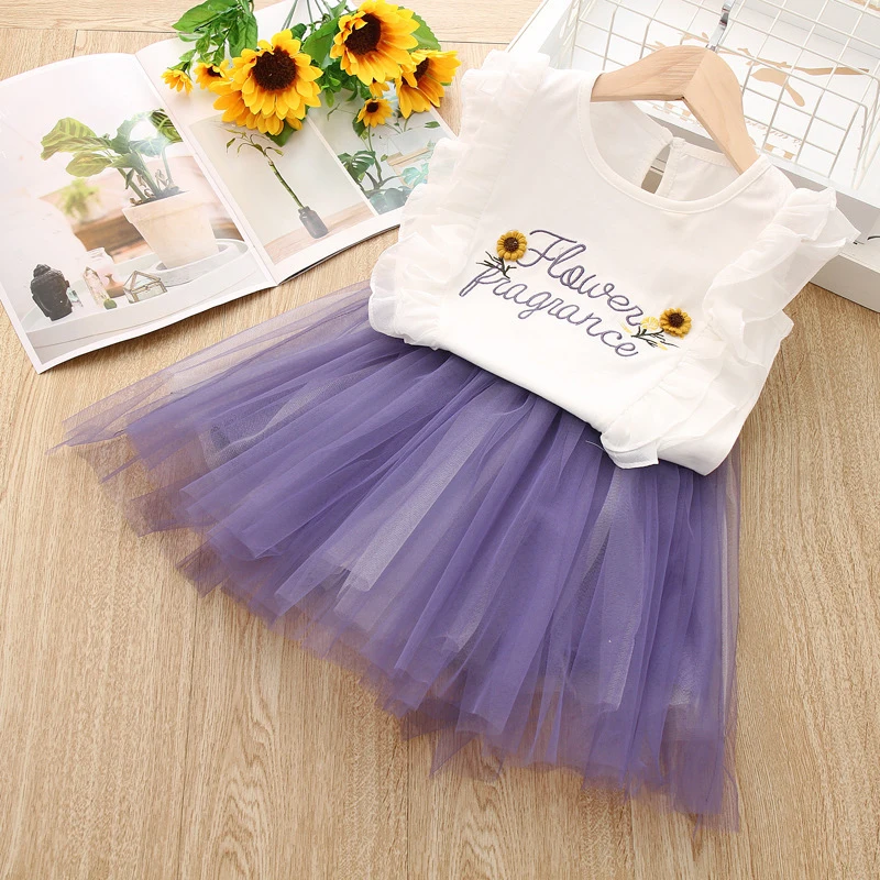 Одежда для малышей комплект из 2 предметов девочек футболка платье летний