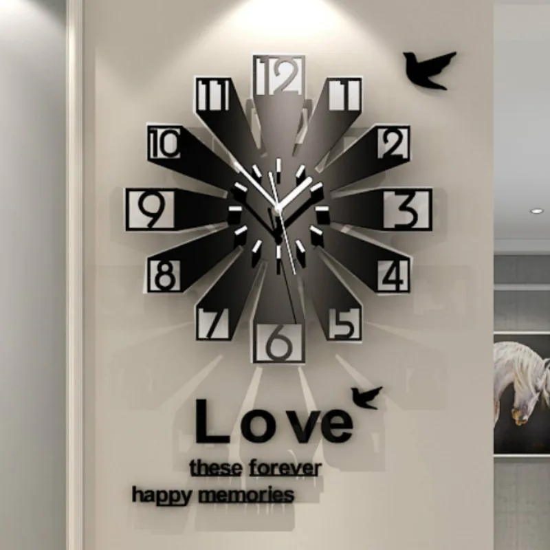 

Creative Watch 3d Wall Clock Acrylic Living Room Modern Silent Large Wall Clocks Home Decor Watch Home Reloj De Pared Gift Ideas