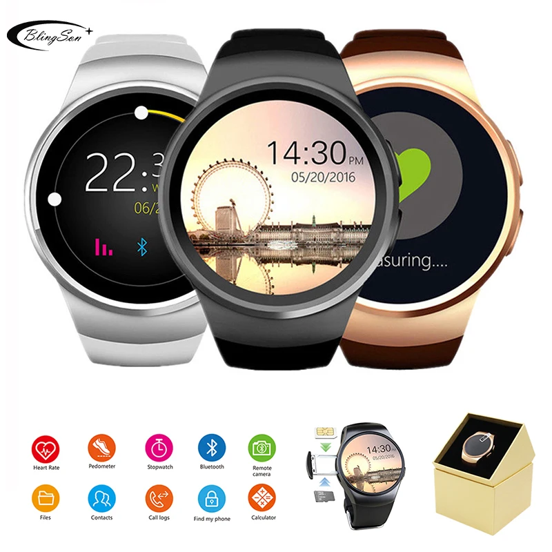 Умные часы KW18 с полным экраном умные Bluetooth пульсометром шагомером SIM-картой для