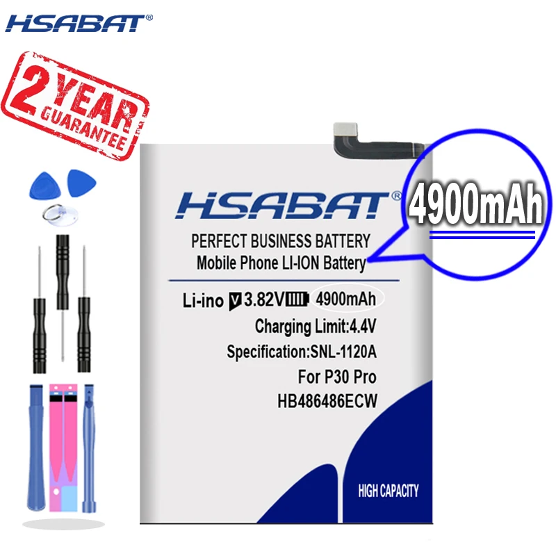 Новое поступление [HSABAT] 4900mAh HB486486ECW Сменный аккумулятор для Huawei P30 Pro Mate 20 |