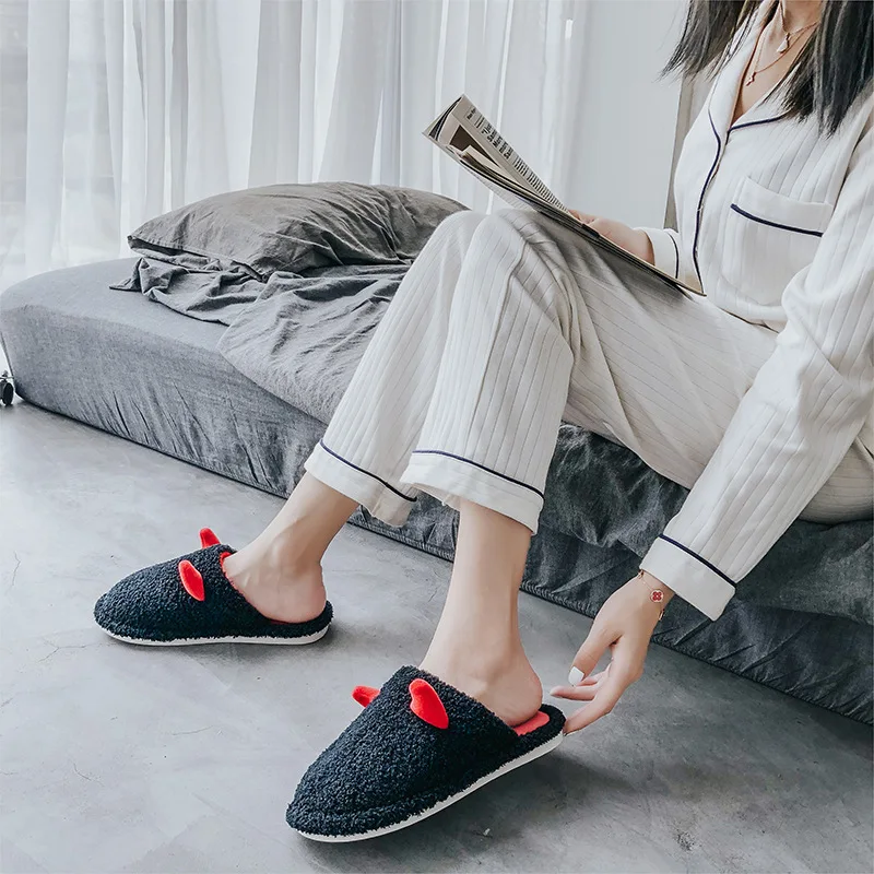 

Women Winter Home Slippers Shoes Non-slip Soft Winter Warm House Slippers Indoor Bedroom Lovers Couples Floor Shoes