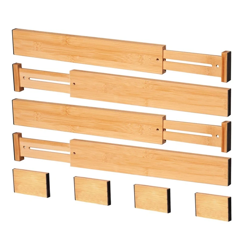 

Перегородка для ящиков Регулируемая бамбуковая (43-56 см) подпружиненная растягивающаяся перегородка для ящиков комод система организации с...