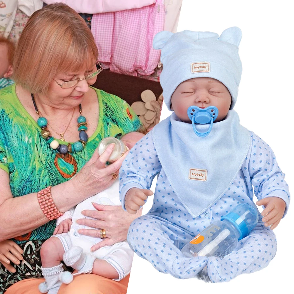 

22 Inch Reborn Baby Dolls Kids Real Gift Toy Handmade Vinyl Silicone Newborn Boy Children Full Body Soft Sleeping Lifelike