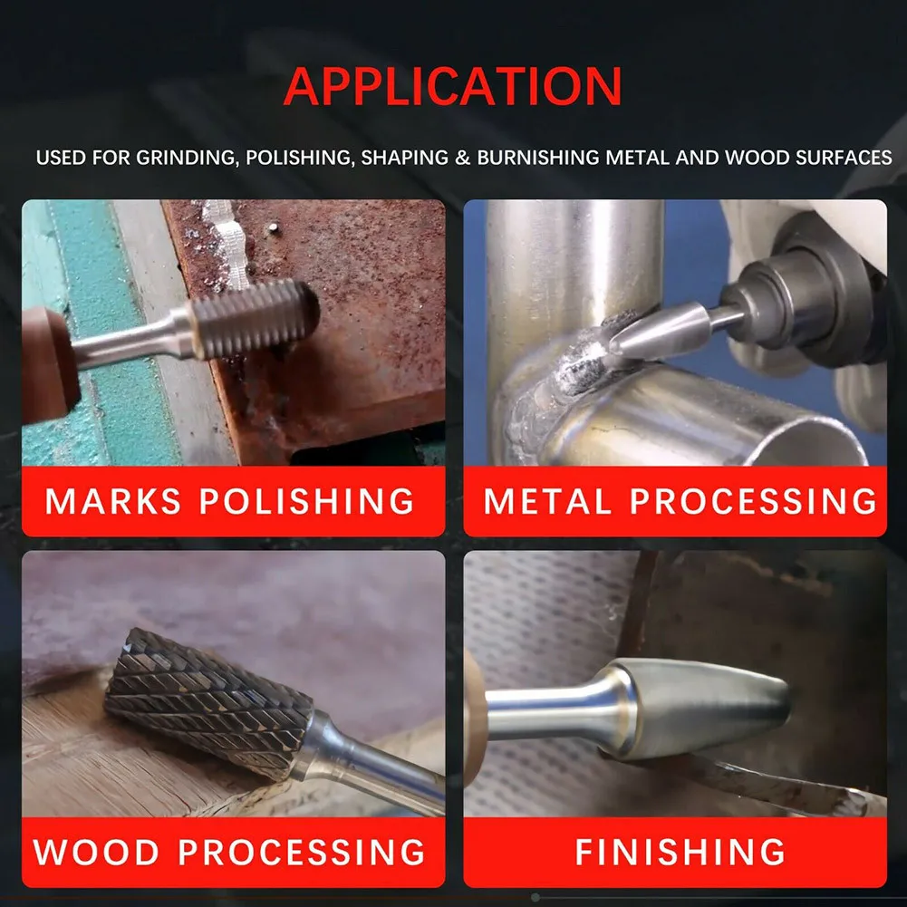 

5PCs Metal Cutter Drill Bits Rotary Bits Rasp For Steel Grinding Carving Electric Grinding Head File Head 2