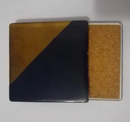 S with wood mat CFen A's Мраморное покрытие черного золота керамические подставки для чашек коврик для стола чаша подставка для кофе чая подставки для чашек с напитками 1 шт - Цвет: S with wood mat