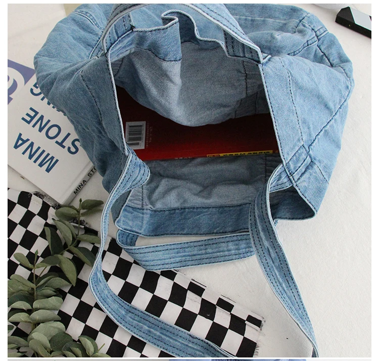 

Women Denim HandBags Fashion Large Shoulder bag Shopping bag Messenger Bag Casual Tote Wild Art bags Crossbody sac a main bolsos