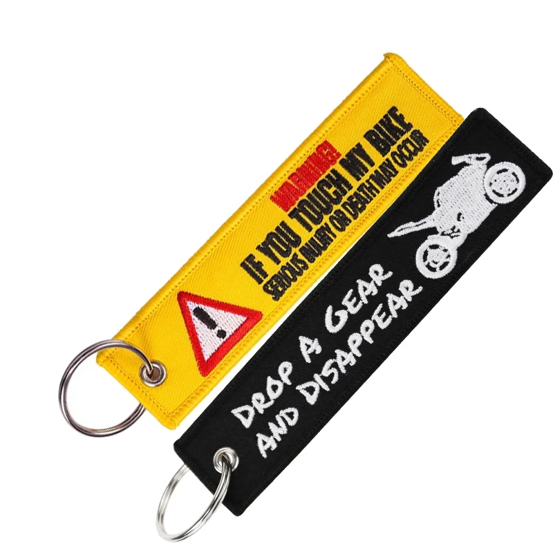 

2 шт./лот брелок для ключей с вышивкой для мотоцикла автомобиля двусторонний брелок для ключей для автомобилей брелок для мотоцикла велосипеда на заказ