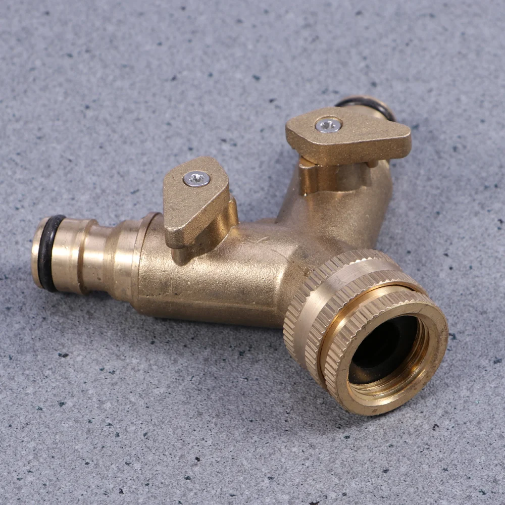 

2 Way Double Garden Tap Connector Adaptor Brass