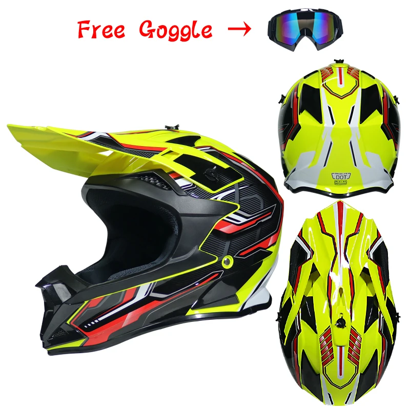 DOT approved moto rcycle шлем внедорожный Шлем Полный лицевой каск горный велосипед DH capacete moto cross cascos para moto - Цвет: 1b