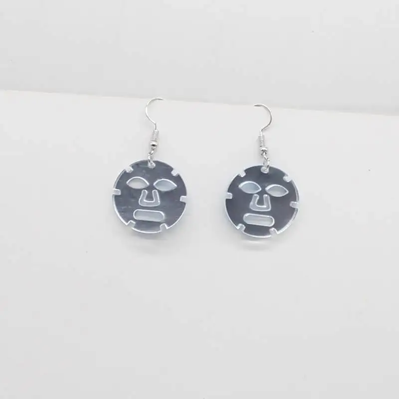 Креативные акриловые серьги в форме маски стиле Харадзюку хип-хоп забавные