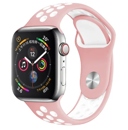 15 Band for Apple Watch 5 4 3 2 1 42MM 38MM soft Breathable strap Silicone Sports bands for Nike+ Iwatch series 5 4 3 40mm 44mm - Цвет ремешка: 15